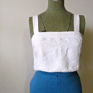 Wilfred linen white crop top